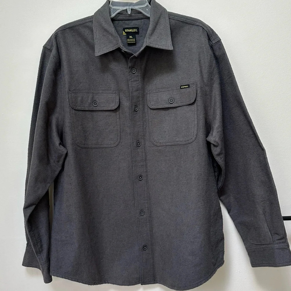 Stanley Heavyweight Flannel Gray Shirt‎ Size XL